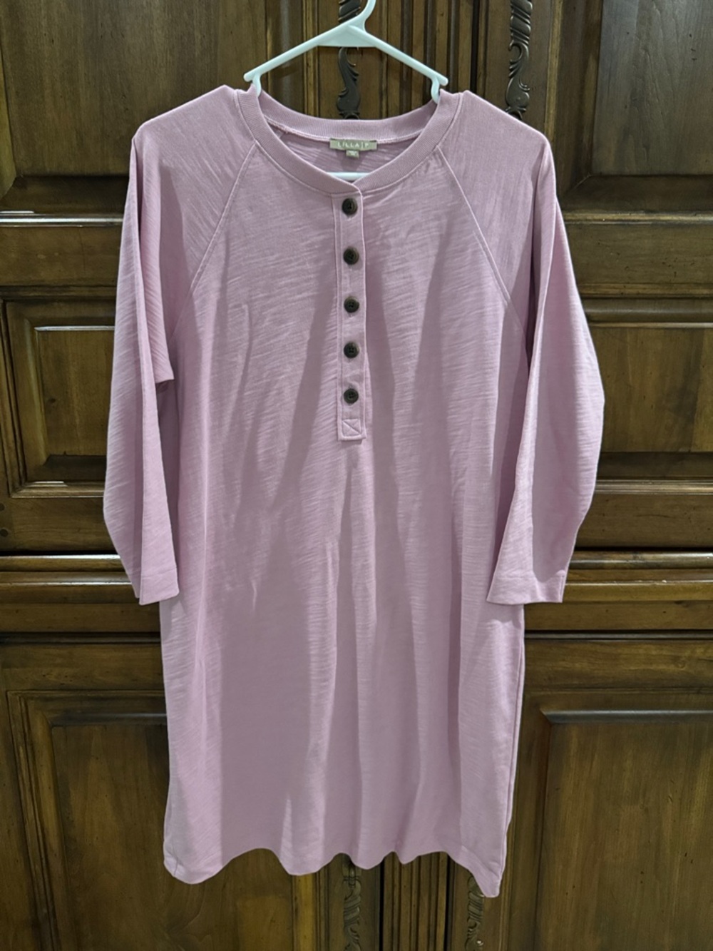 Lilla P Dusty Rose Henley Dress - NWOT - XS